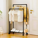 Cabideiro Duplo com Arara e Sapateira com Rodinhas