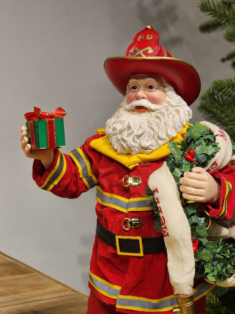 PAPAI NOEL BOMBEIRO COLEÇÃO KURT S. ADLER 28CM