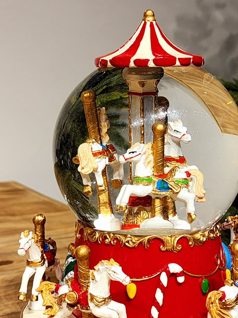 GLOBO COM ÁGUA CARROSSEL COM MOVIMENTO 20,5CM